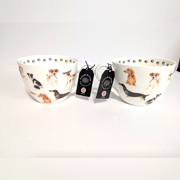 Portobello Bone China The Dog Loves Me Best Jumbo Mug Set - Picture 3 of 6